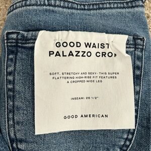 Good American Cropped Wide Leg Pallazo Jeans